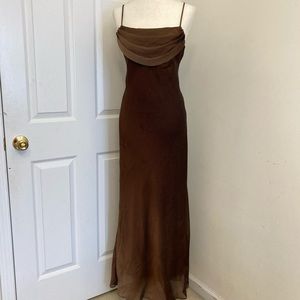 (Size 8) Spaghetti Strap Cowl Neck Gown